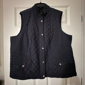 Talbots Women’s Quilted Vest – Plus Petite 3X – Navy Blue – Gently Used